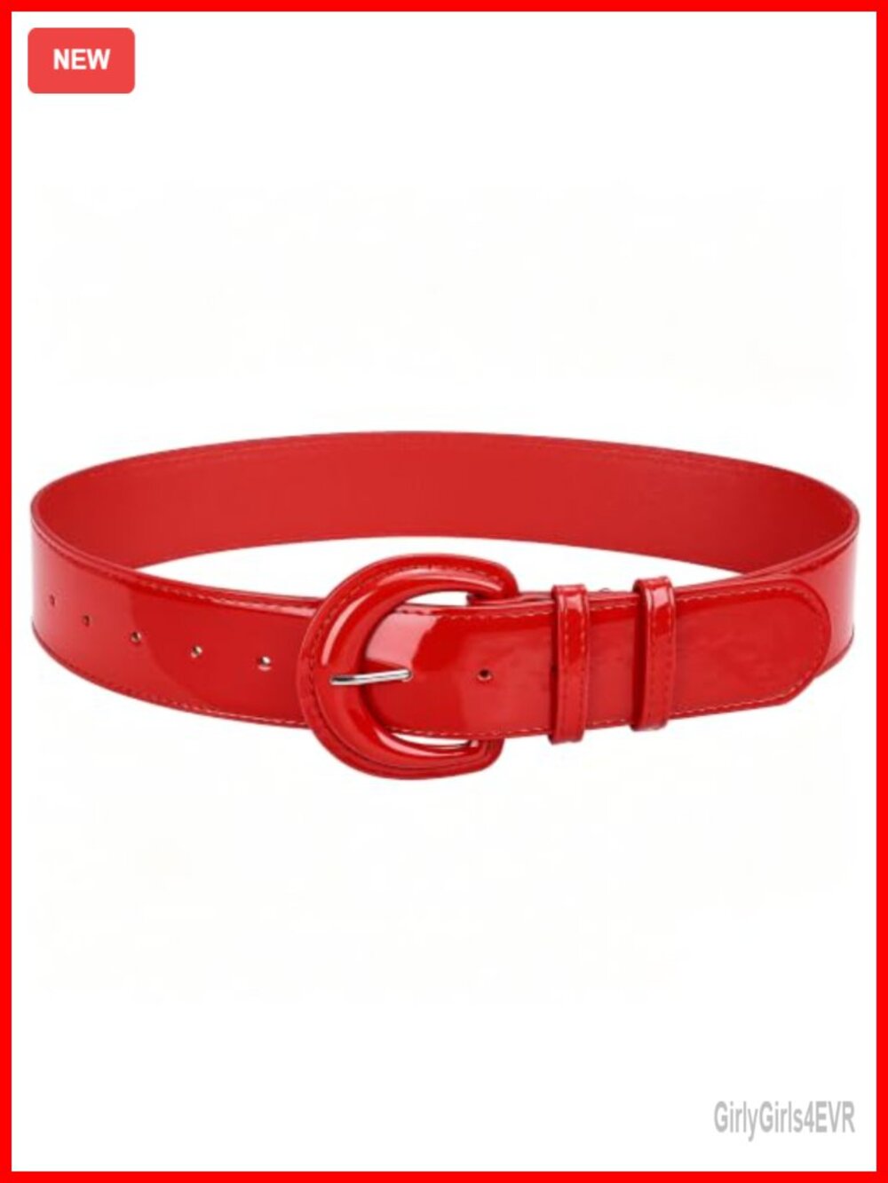 Women's Faux Leather Wide Patent Belt Chunky Buckle Statement Fashion Waist Belt